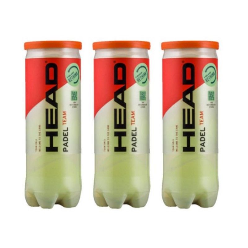 LOT DE 3 TUBES DE BALLES HEAD PADEL TEAM